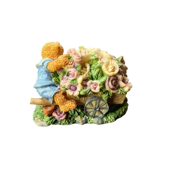 Vintage K's Collection Bear Figurines Bear with Wagon/Bunny/Frog 3.5" Figures - Picture 9 of 11